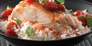 Photo de la Recette: Morue à la Vapeur et Tomates au Gingembre