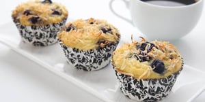 Muffins à la Noix de Coco et aux Bleuets à Faible Teneur en Glucides et Sans Noix