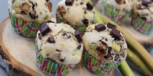 Muffins à la Rhubarbe et Chocolat