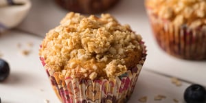 Muffins à L'avoine, au Gingembre et aux Bleuets