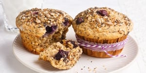 Photo de la Recette: Muffins aux Bleuets et aux Quatre Graines