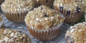 Photo de la Recette: Muffins Blé, Avoine et Bleuets