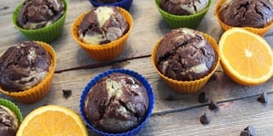 Muffins Marbrés à L'orange et au Chocolat