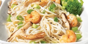 Photo de la Recette: Nouilles Asiatiques aux Champignons et aux Crevettes