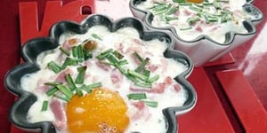 Photo de la Recette: Oeufs Cocotte aux Épinards Lardons et Crème Fraîche