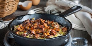 Photo de la Recette: Omelette aux Poireaux et aux Cèpes Express