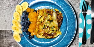 Photo de la Recette: Omelette Toastée aux Légumes et Fromage