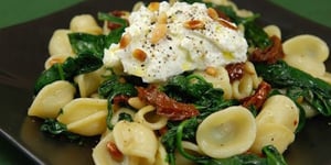 Photo de la Recette: Orecchiettes Épinards Tomates Séchées et Ricotta