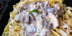 Photo de la Recette: Pâtes à la Crème de Moutarde et ses Champignons
