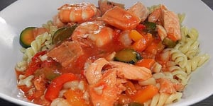 Photo de la Recette: Pâtes aux Saveurs de la Mer et aux Légumes du Sud