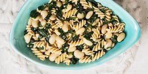 Photo de la Recette: Pâtes de Fusilli aux Épinards et Haricots Blancs