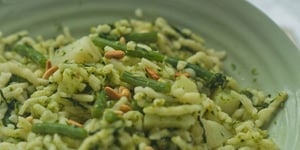 Photo de la Recette: Pâtes Pesto Pommes de Terre et Haricots Verts