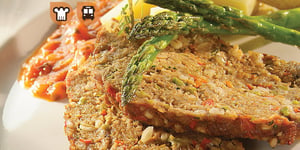 Photo de la Recette: Pain de viande au Veau de Grain du Québec, Sauce Tomate et Pesto