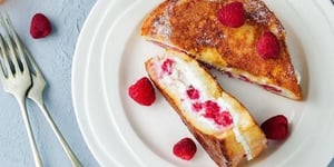 Photo de la Recette: Pain Perdu Farci aux Framboises et à la Ricotta