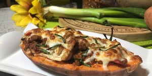 Photo de la Recette: Patate Douce Farci de Poulet et Fromage