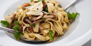 Photo de la Recette: Pâtes avec Bacon et Artichauts