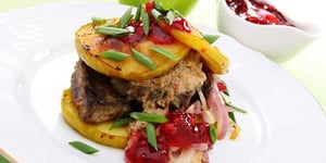 Photo de la Recette: Pink Lady et Foie Gras Poêlé Caramel de Vinaigre Balsamique Pain D'épices