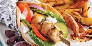 Photo de la Recette: Pitas Souvlaki au Poulet