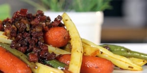 Photo de la Recette: POÊLÉE DE HARICOTS ET CAROTTES AU CHORIZO