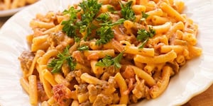 Photo de la Recette: Poêlée de Macaroni au Fromage et à la Saucisse