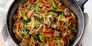 Poêlée de Nouilles au Bœuf