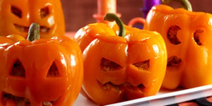 Poivrons Farcis « Citrouille D’Halloween »