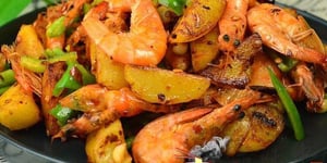 Photo de la Recette: Pomme de Terre aux Crevettes Poêlées