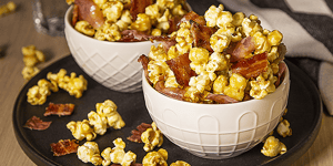 Popcorn au Caramel, Jambon et Bacon