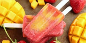 Photo de la Recette: Popsicle aux Fraises, Mangues et Graines de Chia