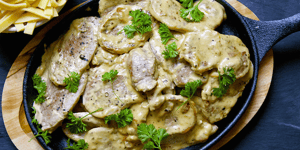 Photo de la Recette: PORC À LA CRÈME ET ÉCHALOTES FRANCAISES