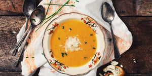Photo de la Recette: Potage à la Citrouille aux Poireaux et à la Bière aux Pommes