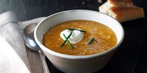 Potage à la Courge Musquée et Maïs à L’érable