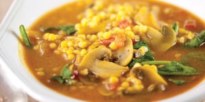 Photo de la Recette: Potage aux Champignons, aux Tomates et à la Semoule de Blé