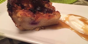 Pouding au Pain et Bleuets