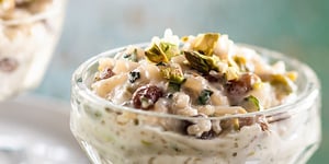 Photo de la Recette: Pouding au Riz, Raisins Secs et Pistaches