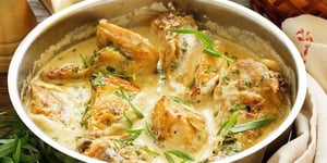 Photo de la Recette: Poulet à la Crème et aux Champignons