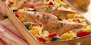 Poulet au Four et Riz avec Légumes D'automne