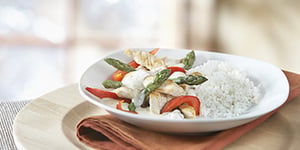 Photo de la Recette: POULET AUX ASPERGES ET À LA CRÈME