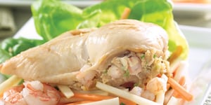 Photo de la Recette: POULET AUX CREVETTES ET AU BRIE