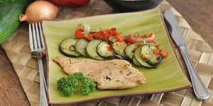 Photo de la Recette: Poulet aux Légumes Rôtis (Menu St-Valentin)