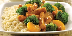 Photo de la Recette: Poulet aux Mandarines et au Brocoli Parfait pour Deux