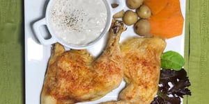 Poulet BBQ Crème Champignons et Légumes