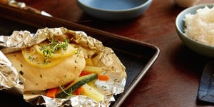 Photo de la Recette: POULET ET JULIENNE DE LÉGUMES EN PAPILLOTE