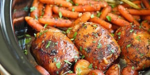 Poulet et Légumes dans une Sauce Miel et Ail à la Mijoteuse