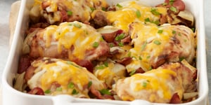 Photo de la Recette: Poulet et Pommes de Terre Rouges Rôties