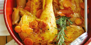 Poulet Fermier Oignons Carottes