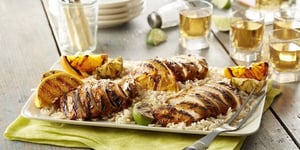 Photo de la Recette: Poulet Grillé Margarita et Salade de Fruits