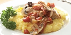 Photo de la Recette: POULET MARENGO AVEC POLENTA