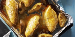 Poulet Rôti au Romarin avec Poires au Sirop D’érable