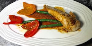 Poulet Sauce Brun et Légumes du Jardin